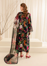 Printed Essentials by Farasha Embroidered Lawn 3 Piece Unstitched Suit FSH24 FPE-07 EBONY PASSION